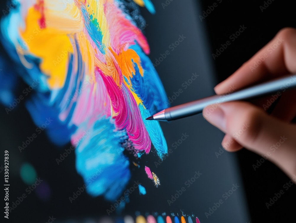 Poster vibrant digital artistry gen z creative unleashing ai-inspired color explosion through immersive sty