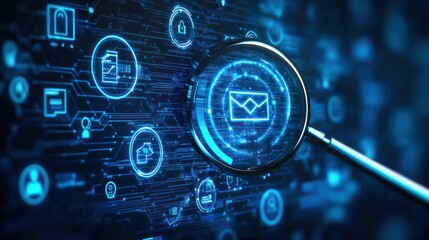 Email Security: Magnifying Glass on Digital Message