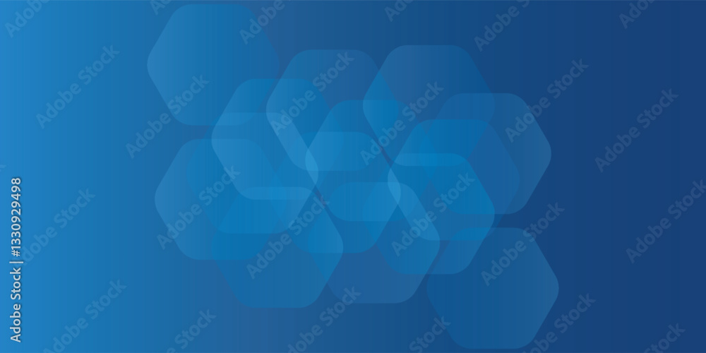 Poster modern abstract blue background with glowing geometric lines. blue gradient hexagon shape design. ve