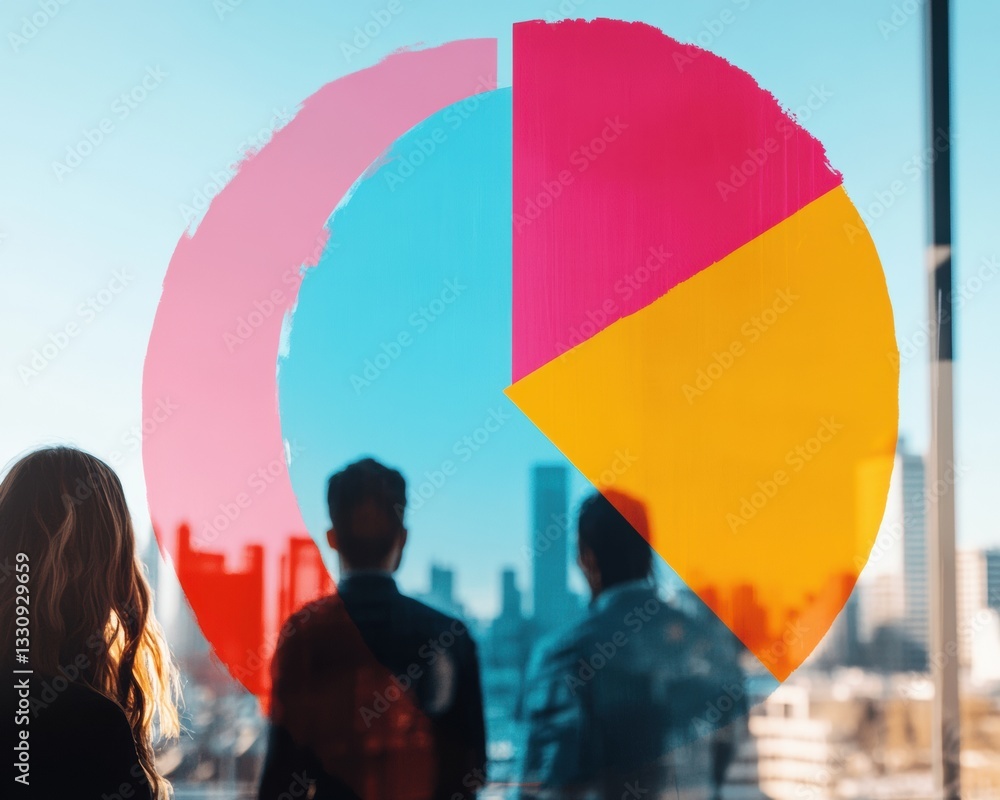 Aufkleber vibrant global investment insights multicultural finance professionals visualizing sector diversity 