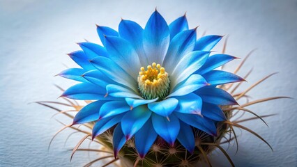 Obraz premium Stunning Azure Bloom of a Desert Cactus Plant, a Vibrant and Captivating Close-Up