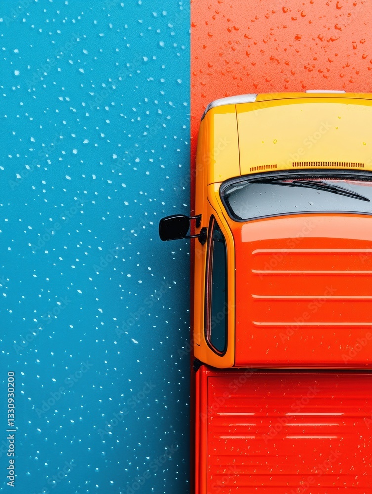 Poster vibrant ai-driven automotive design modern color-block transportation innovation showcasing next-gen