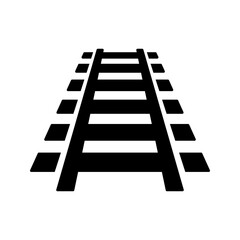 Railroad track icon isolated on white background.