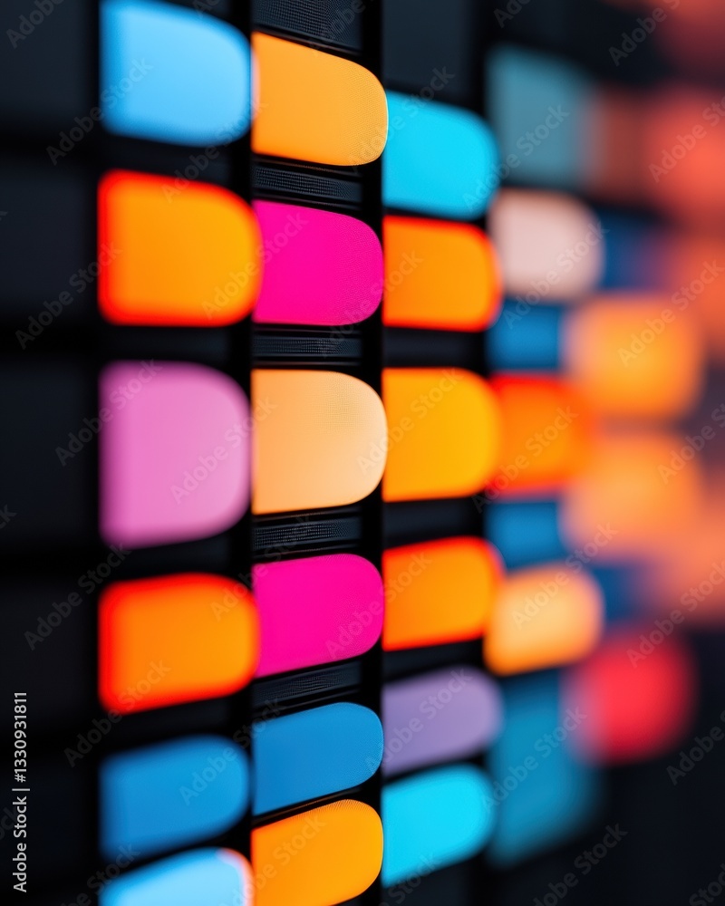 Aufkleber Vibrant Digital Analytics Mosaic Next-Gen Data Visualization Revealing Cutting-Edge Performance Metrics in Techno-Chromatic Design Language