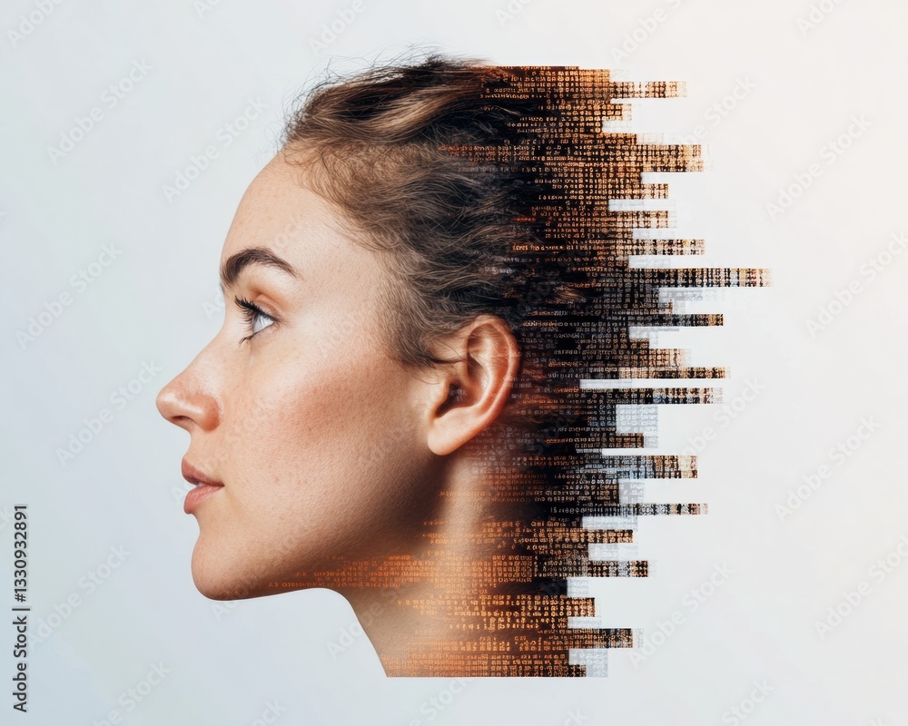 Leinwandbilder Digital Identity Transformation AI-Powered Profile Visualization Exploring Gen Z Technological Consciousness and Innovative Personal Branding Horizons