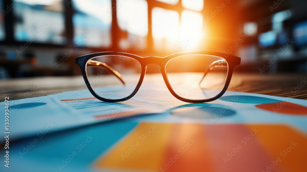 Poster Minimalist Financial Analytics Strategic Eyewear on Dynamic Gradient Reports - Innovative Data Visualization and Strategic Business Intelligence for Modern Professionals