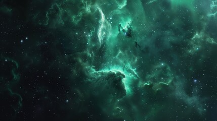 Obraz premium Green_nebula_green_galactic_background