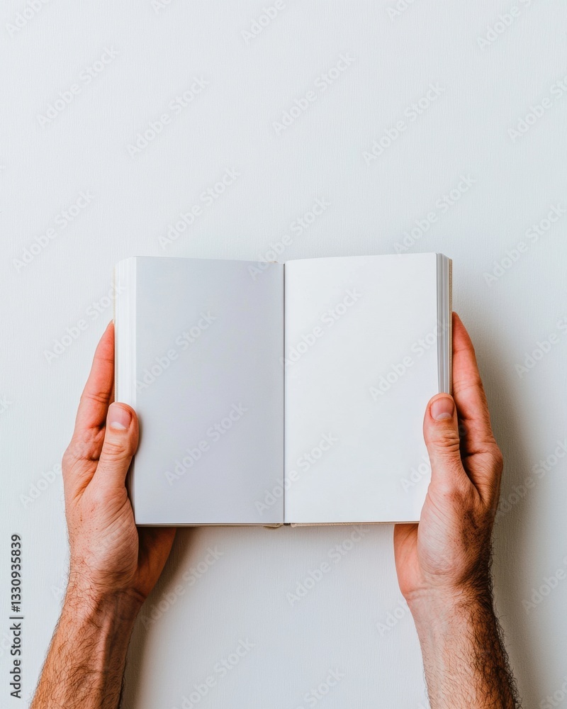 Aufkleber Minimalist Knowledge Exploration Neutral-Toned Open Book as Creative Learning Canvas for Digital Professionals and Mindful Content Creators