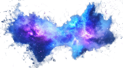 Colorful nebula cloud of gas and dust creating a stunning visual display on transparent background