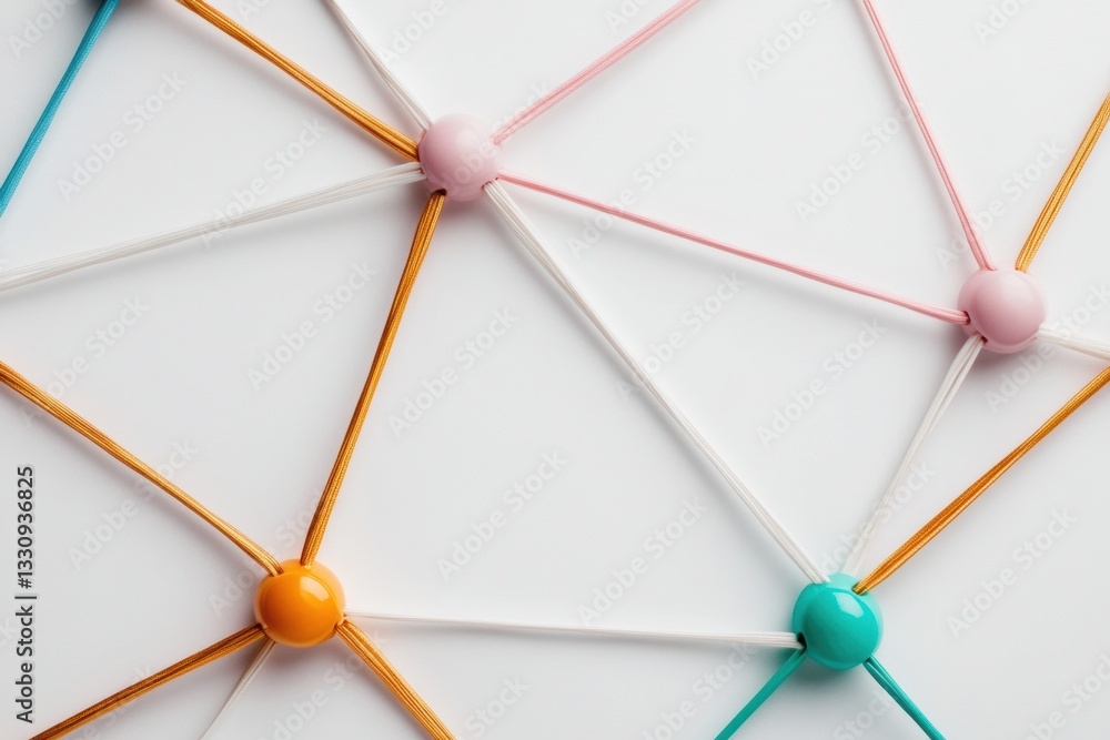 Poster Innovative Network Connectivity Visualization Minimalist Geometric Nodes Illustrating Digital Transformation, AI-Driven Networking, and Collaborative Technology Ecosystems