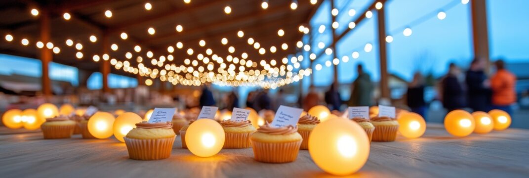 Cozy Twilight Poetica Whimsical Cupcake Celebration with Illuminated Storytelling - Artisan Bakery Experience for Creative Millennials and Gen Z Gatherings
