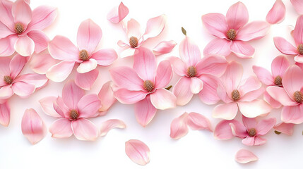 Pink magnolia flowers