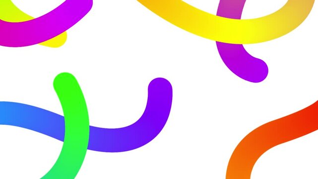 Animated vibrant, multicolored abstract curved lines with gradient effects on a black background, creating a dynamic pattern.