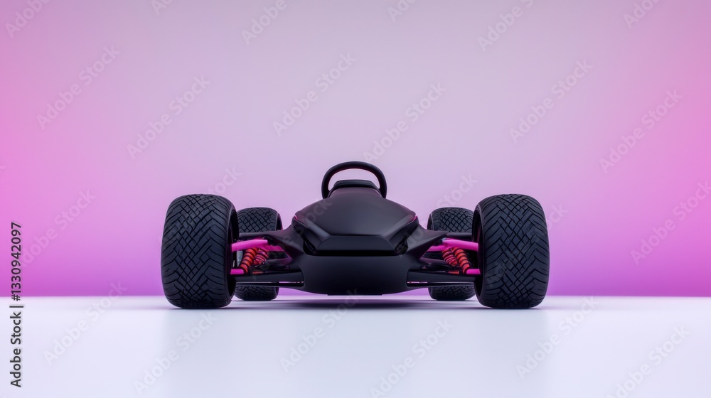 Poster futuristic go kart racer sleek design 3d render high resolution image