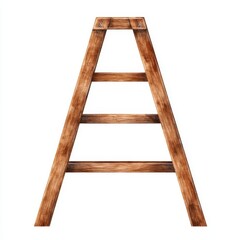 Wooden Ladder on White Background for Home Improvement Projects
