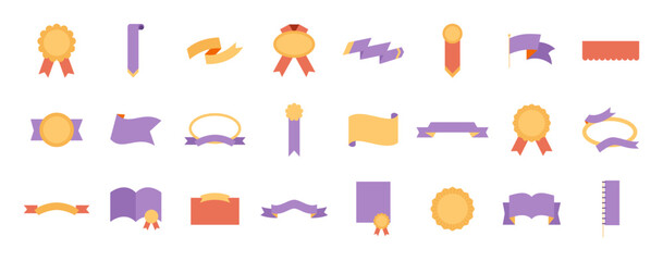 collection of badges and ribbons element