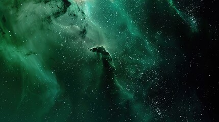 Fototapeta premium Outer_space_green_galactic_background