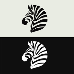 Zebra head logo black and white vector