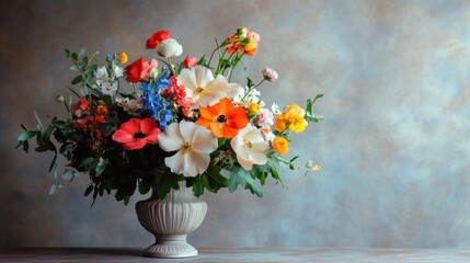 Obraz premium Vibrant Spring Bouquet in a Classic Urn