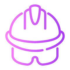helmet Line Gradient Icon
