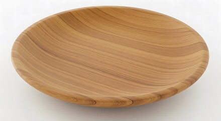 wooden plate on a white background