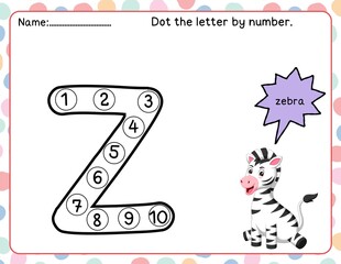 Dot the letter z by number from 1 to 10

Kids dot the letter 