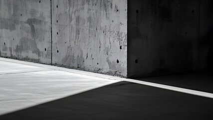 Concrete Room Corner Shadow Cement Wallpaper Concept