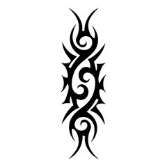 High-Quality Tribal Tattoo Vector Bold Black Swirls & Sharp Edges on Transparent Background