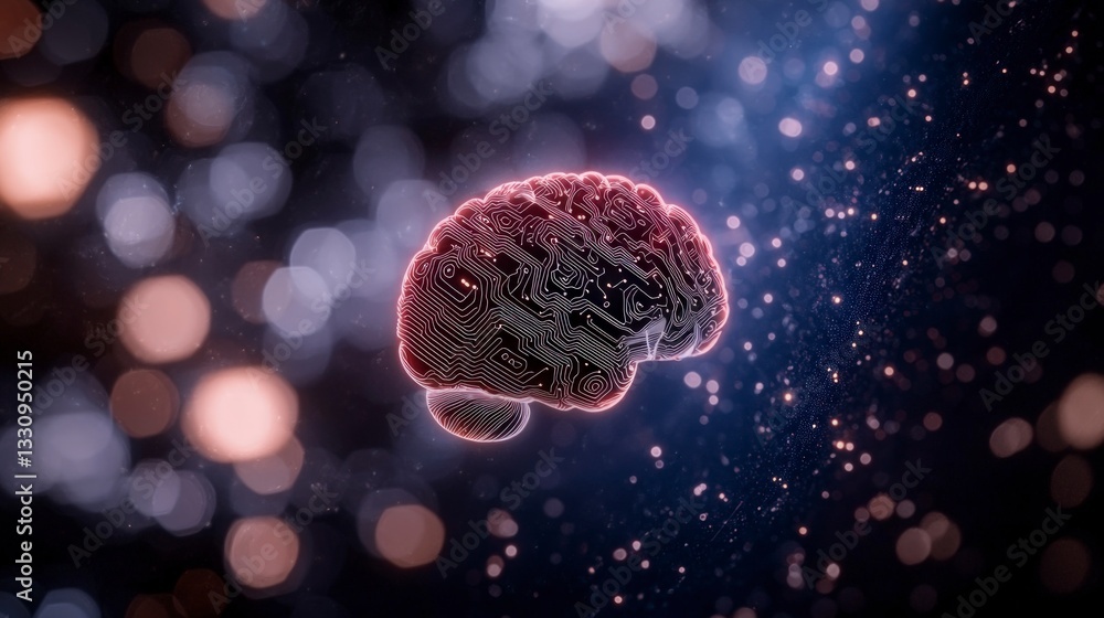 Aufkleber ai brain circuitry abstract neural network futuristic technology concept