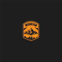 Mountain logo design inspiration, Mountain illustration, outdoor adventure . Vector graphic print for t shirt and other uses