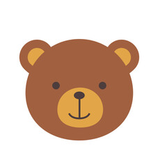 可愛いシンプルなクマの顔のイラスト