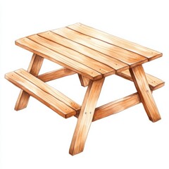 Wooden Picnic Table Design for Outdoor Dining and Relaxation