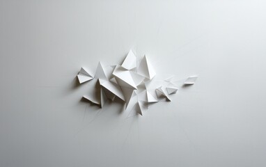 Torn White Paper Fragments On White Surface