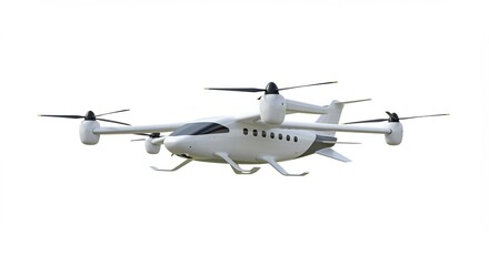 未来都市を翔ける白き飛行体 滑らかな機体デザイン 未来感漂う. AI Generated