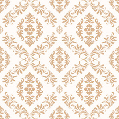 Gold Seamless Damask Pattern vector illustration design for fashion, fabric, texture, wallpaper, clothing, wrapping, decoration and all prints