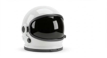 Fototapeta premium 白い宇宙服ヘルメット 静かに輝く 光沢感抜群. AI Generated