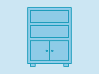 Bookcase icon. Furniture and Interior vector icon concept. Simple vector line icon.