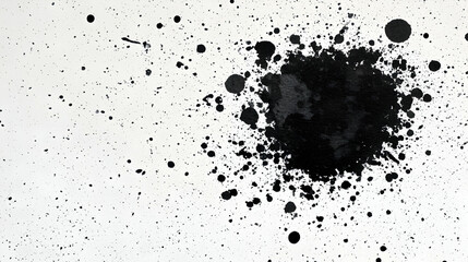 Obraz premium view of scattered ink drops merging into a chaotic yet harmonious composition on a clean surface