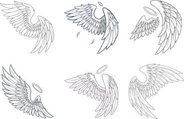 Elegant Angel Wings Silhouette Bundle.