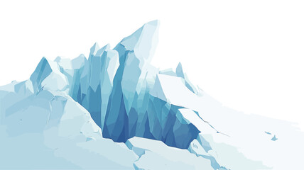 A digital illustration depicting a crevasse in an ice field. The image showcases a deep fissure in a glacier, with sharp, jagged edges of ice.  The color palette is primarily shades of blue and