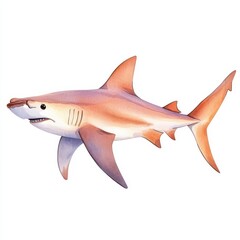 Colorful Cartoon Shark Illustration for Children’s Educational Materials