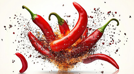 Red chili peppers churning