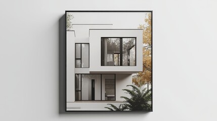 Modern Minimalist House with Large Windows Surrounded by Trees