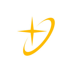 gold star shiny element in retro futuristic