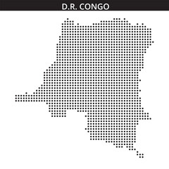 Fototapeta premium D.R. Congo map in dots