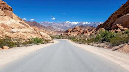 scenic drive through national park with stunning mountain views