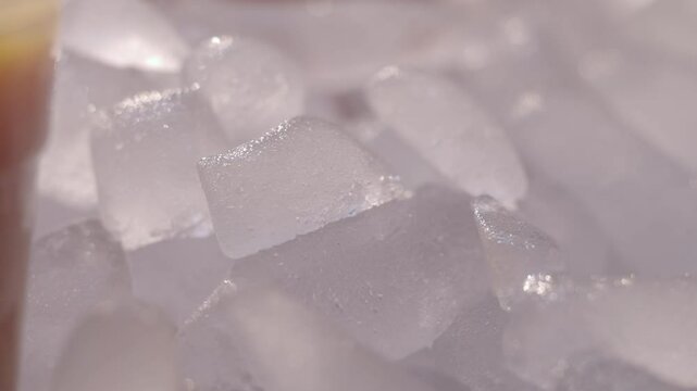 Chilling moments with ice cubes during summer refreshment