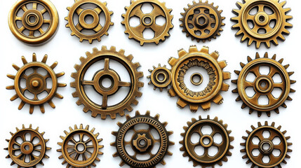 A pile of golden gears