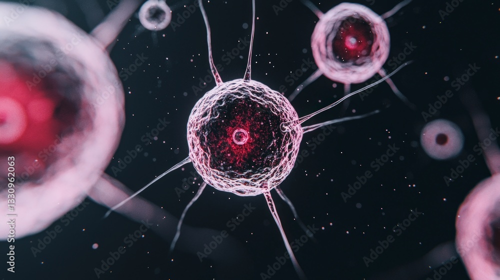 Aufkleber microscopic cellular structures high resolution nanotech image