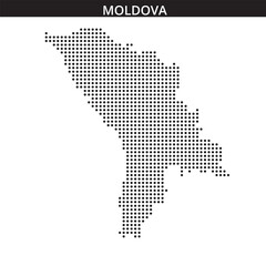 Obraz premium Moldova map in dots